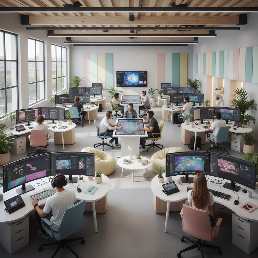 Equipo de desarrollo trabajando